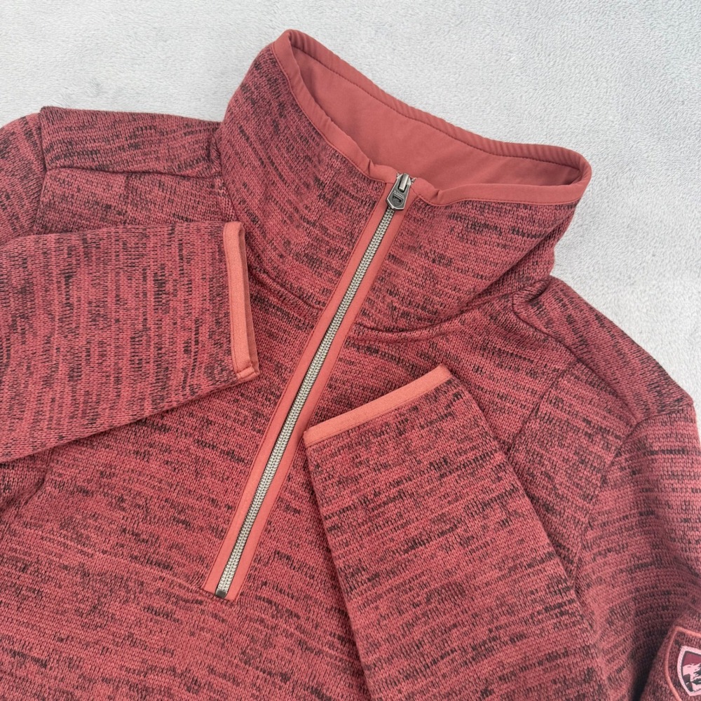 Kuhl Lea Pullover Womens Small Red Heathered Quarter Zip Fleece Jacket